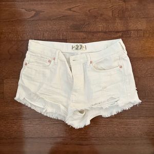 Free People white jean shorts